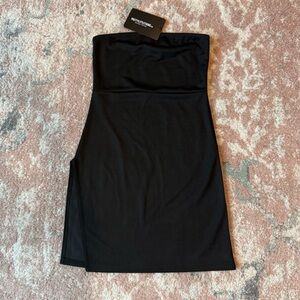 PrettyLittleThing Split Side Bandeau Bodycon Strapless Mini Dress, Womens Size 2